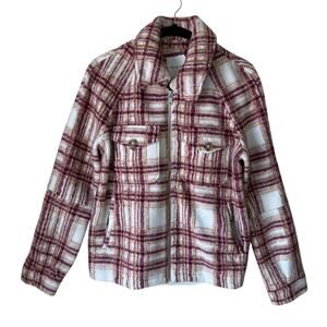 Avec Les Filles Plaid Sherpa Women's Shirt Jacket - Size Small